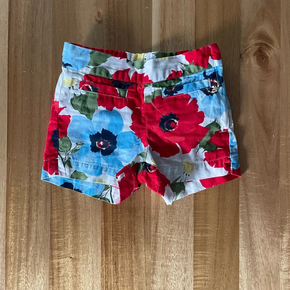 Janie And Jack Red And Blue High Waist Shorts Vintage Pink Label